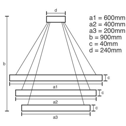 LED Hämardatav lühter LED/85W/230V 3000-6500K d. 60 cm + kaugjuhtimispult