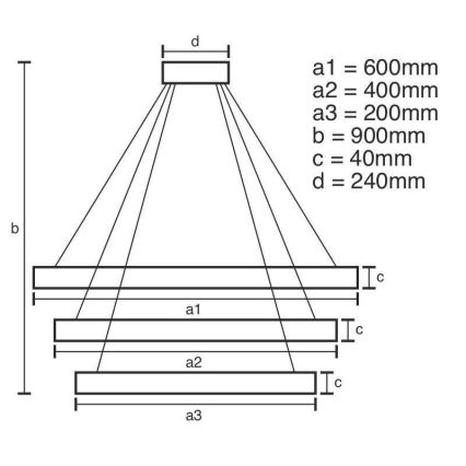 LED Hämardatav lühter LED/85W/230V 3000-6500K d. 60 cm + kaugjuhtimispult