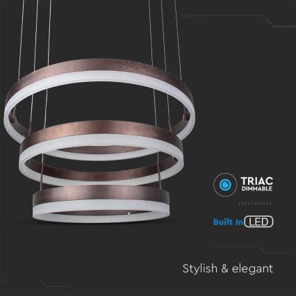 LED Hämardatav lühter LED/86W/230V 3000K pruun