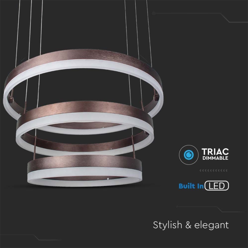 LED Hämardatav lühter LED/86W/230V 3000K pruun