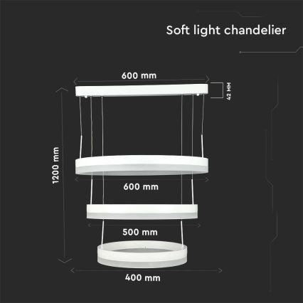 LED Hämardatav lühter LED/86W/230V 3000K valge