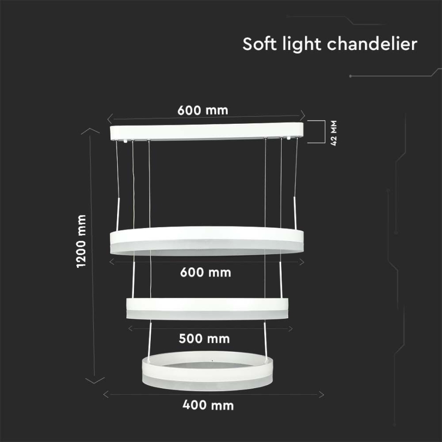 LED Hämardatav lühter LED/86W/230V 3000K valge