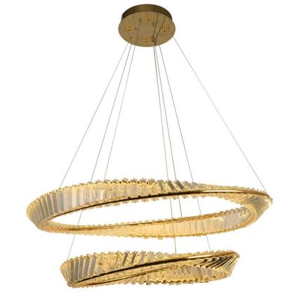 LED Hämardatav kristall-lühter LED/90W/230V 3000-6500K kuldne/kroom + kaugjuhtimispult