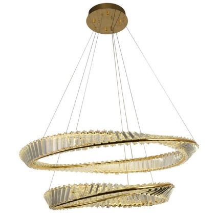 LED Hämardatav kristall-lühter LED/90W/230V 3000-6500K kuldne/kroom + kaugjuhtimispult