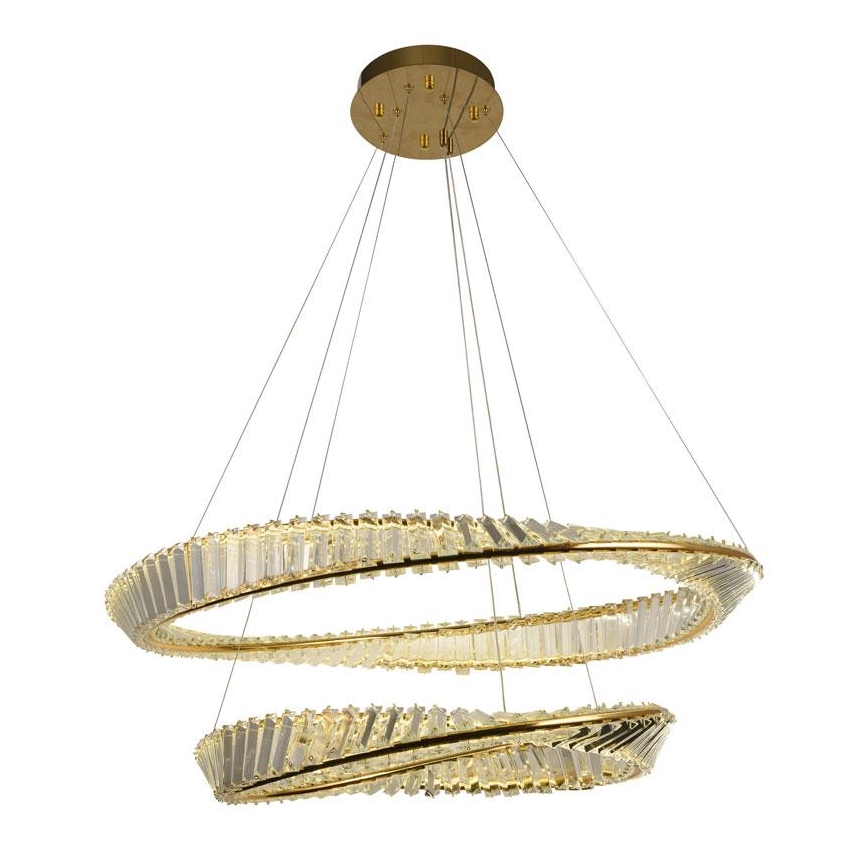 LED Hämardatav kristall-lühter LED/90W/230V 3000-6500K kuldne/kroom + kaugjuhtimispult