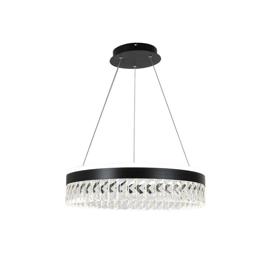 LED Hämardatav kristall lühter LED/90W/230V 3000-6500K must + kaugjuhtimispult