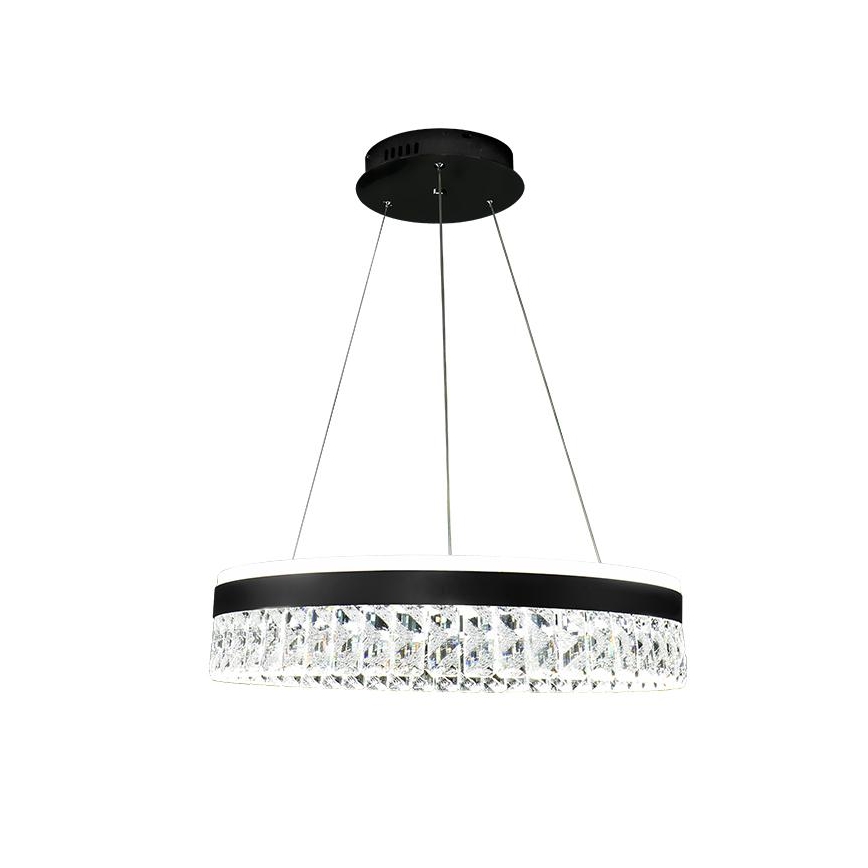 LED Hämardatav kristall lühter LED/90W/230V 3000-6500K must + kaugjuhtimispult