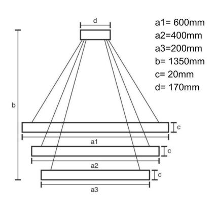 LED Hämardatav lühter LED/90W/230V 3000-6500K + kaugjuhtimispult