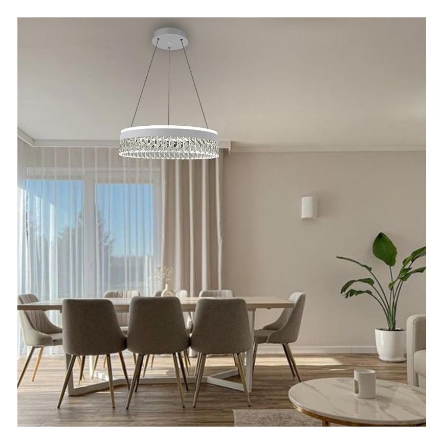 LED Hämardatav kristall lühter LED/90W/230V 3000-6500K valge + kaugjuhtimispult