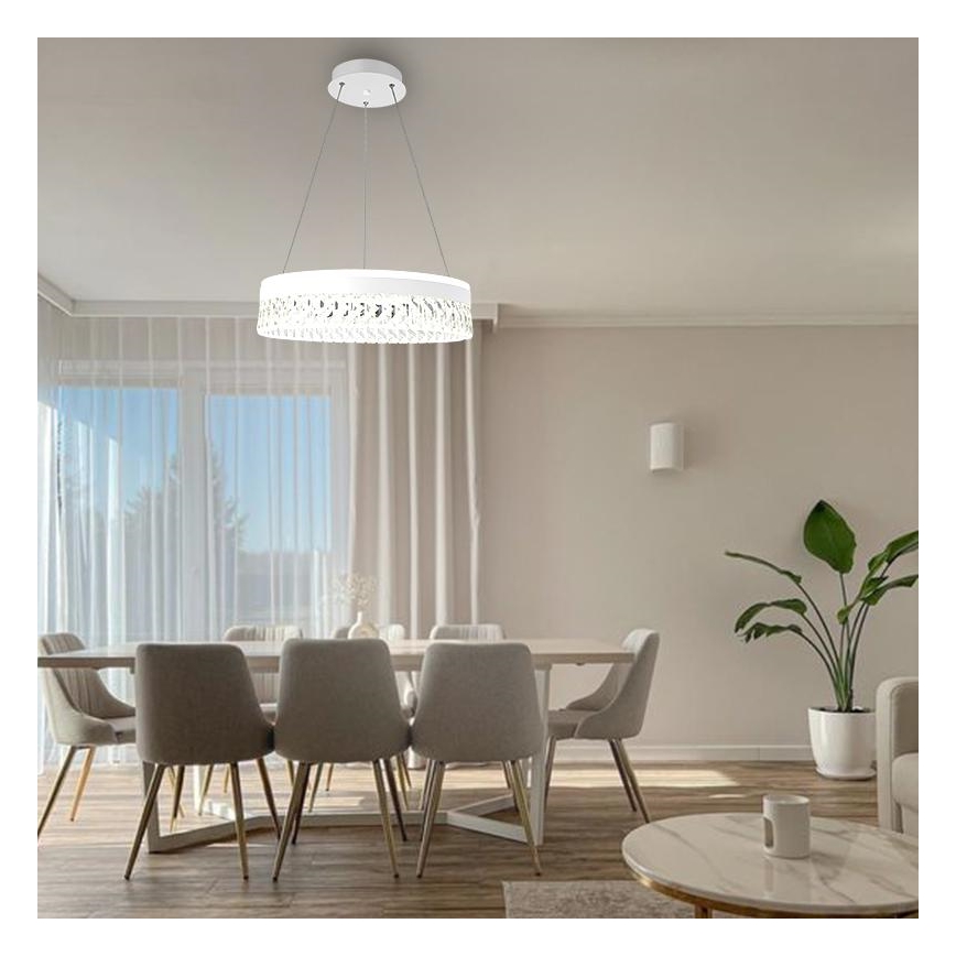 LED Hämardatav kristall lühter LED/90W/230V 3000-6500K valge + kaugjuhtimispult