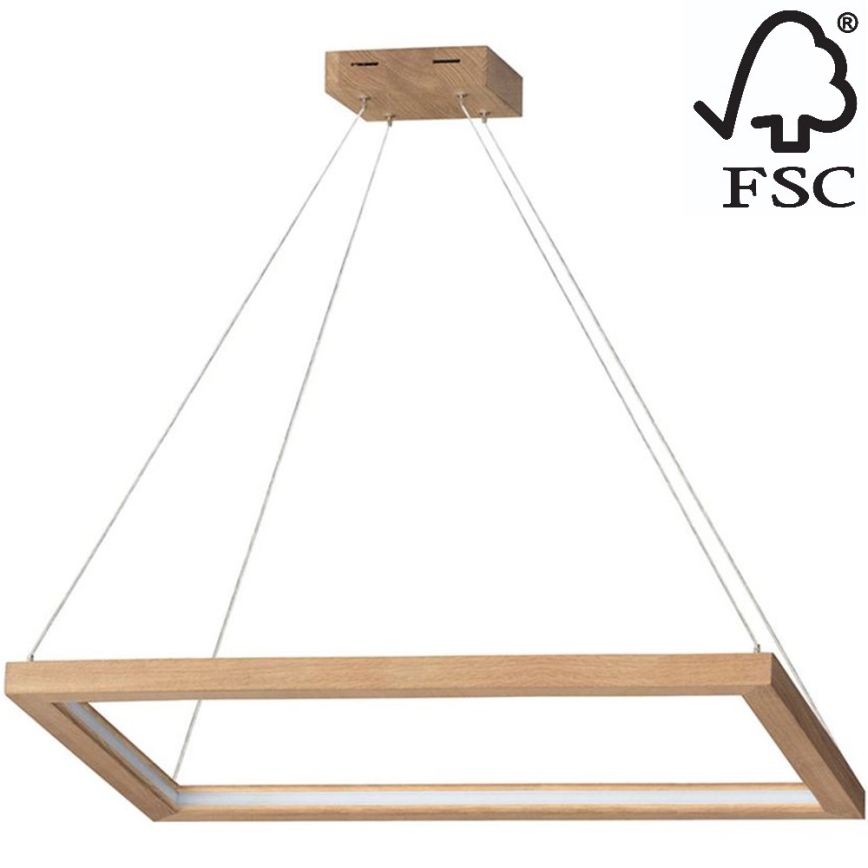 LED Hämardatav lühter LEGNO LED/31,5W/230V tamm – FSC sertifitseeritud