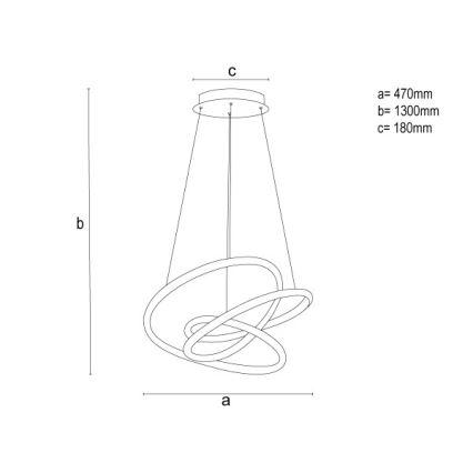 LED hämardatav lühter kaablil LED/90W/230V 3000-6500K läbimõõt 47 cm + kaugjuhtimispult