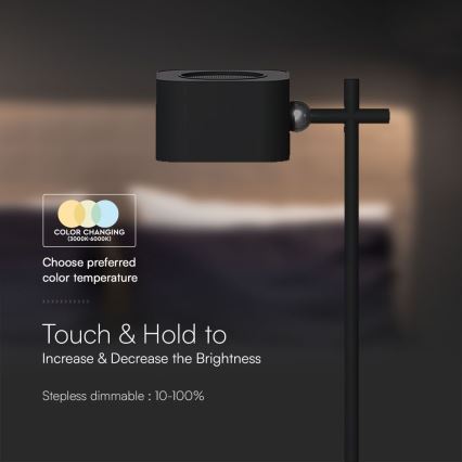 LED Hämardatav magnetiga laetav laualamp 4-ühes LED/3W/5V 3000-6000K 1800 mAh must