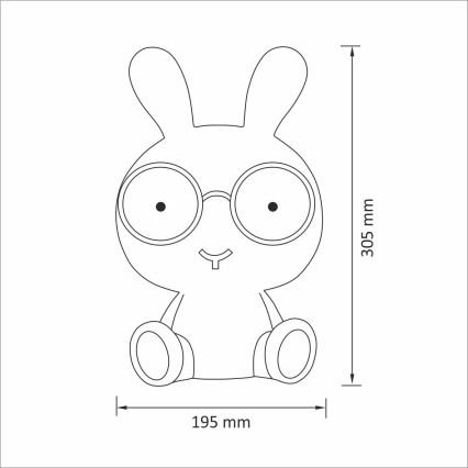 LED Hämardatav öölamp lastetuppa LED/2.5W jänes sinine