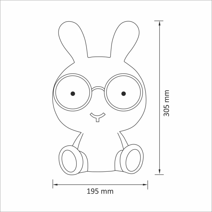 LED Hämardatav öölamp lastetuppa LED/2.5W jänes sinine