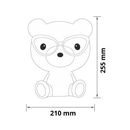 LED Hämardatav öölamp lastetuppa LED/2,5W karu sinine