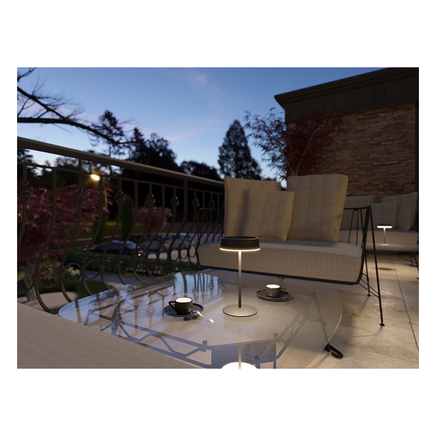 LED Hämardatav päikesepaneeliga laetav laualamp VIVIEN LED/3W/5V 2700K 1600 mAh IP54 must