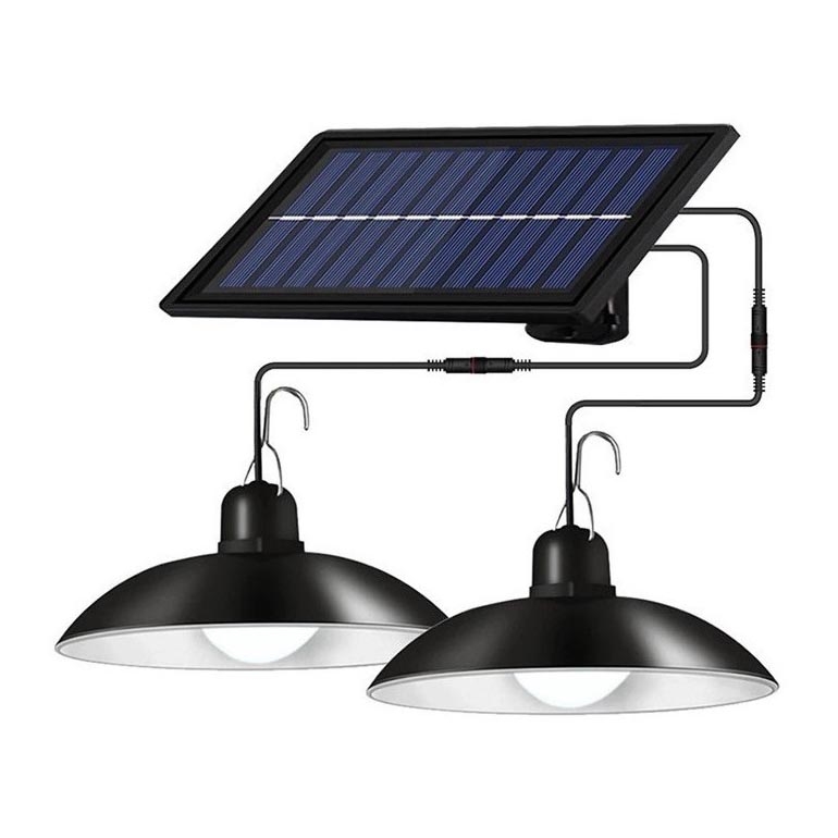 LED Hämardatav päikesepaneeliga lühter 2xLED/1,8W/3,7V IP44 6500K 1200 mAh + kaugjuhtimispult
