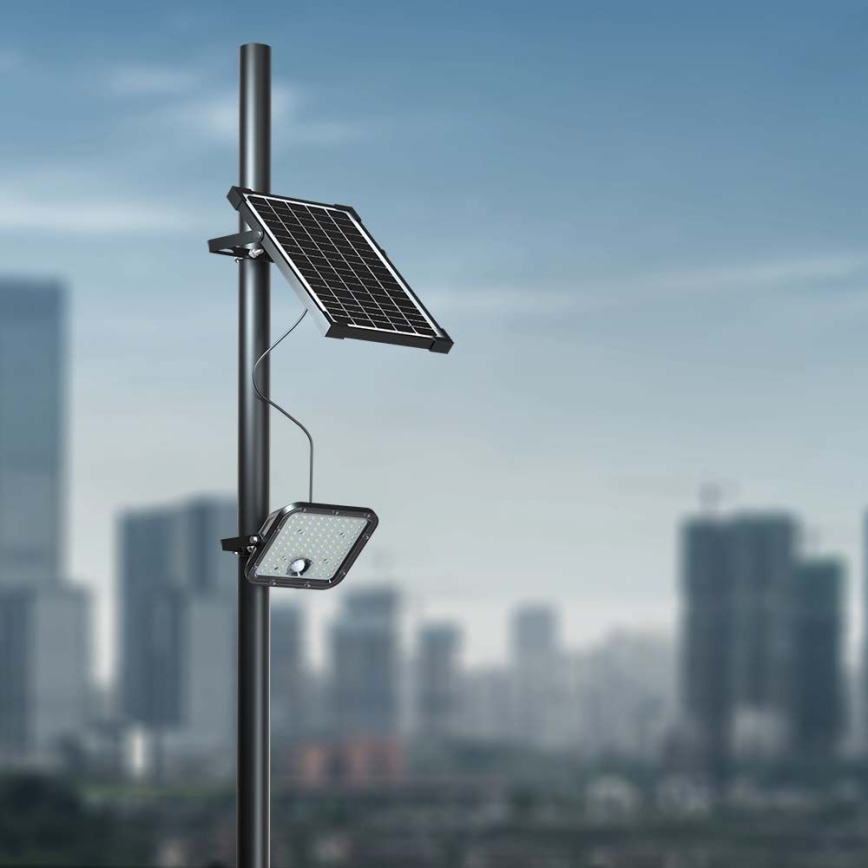 LED Hämardatav päikesepaneeliga prožektor anduriga LED/10W/3,7V 4000/6000K IP65 + kaugjuhtimispult