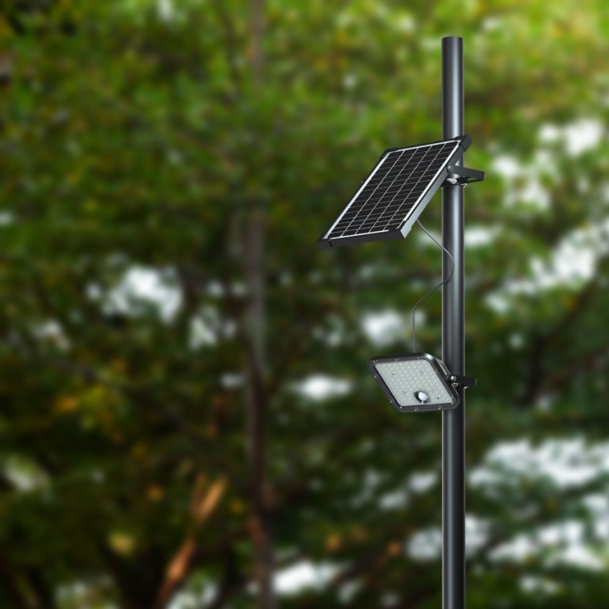 LED Hämardatav päikesepaneeliga prožektor anduriga LED/10W/3,7V 4000/6000K IP65 + kaugjuhtimispult