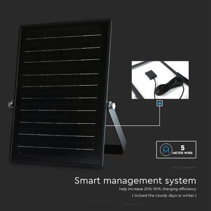 LED Hämardatav päikesepaneeliga prožektor anduriga LED/10W/3,7V 4000/6000K IP65 + kaugjuhtimispult