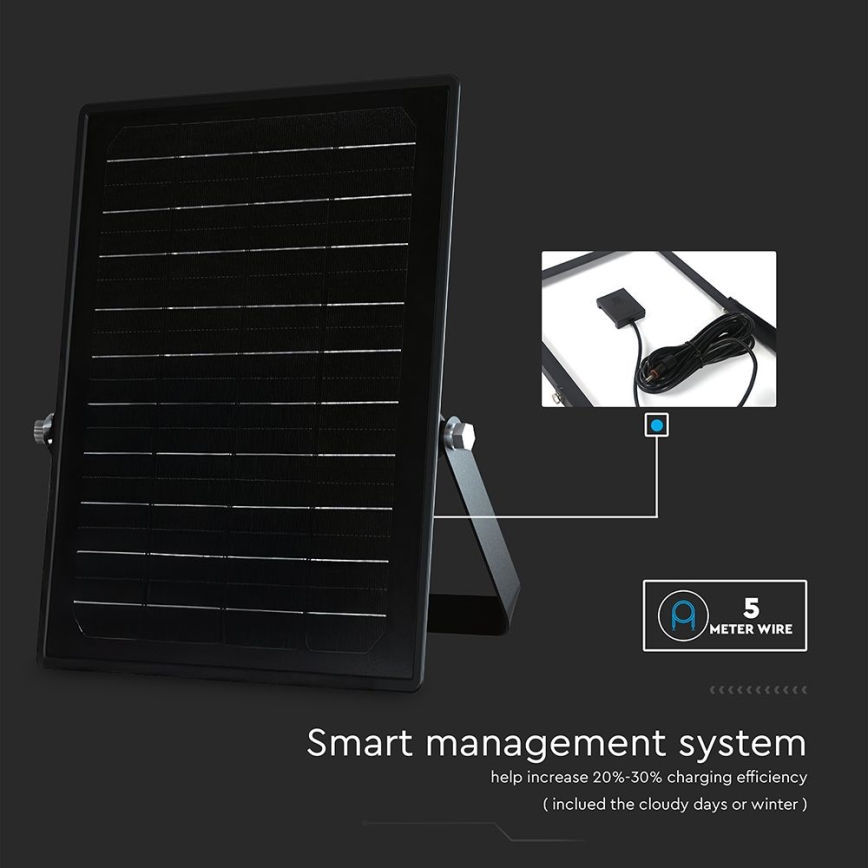 LED Hämardatav päikesepaneeliga prožektor anduriga LED/10W/3,7V 4000/6000K IP65 + kaugjuhtimispult
