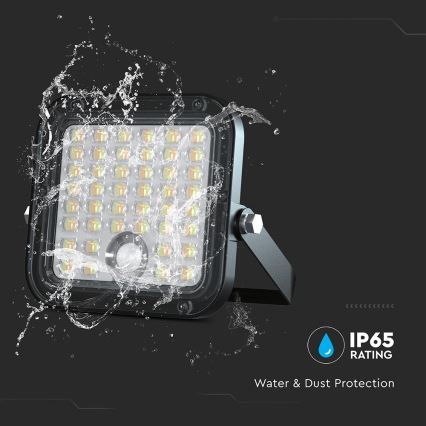 LED Hämardatav päikesepaneeliga prožektor anduriga LED/10W/3,7V 4000/6000K IP65 + kaugjuhtimispult