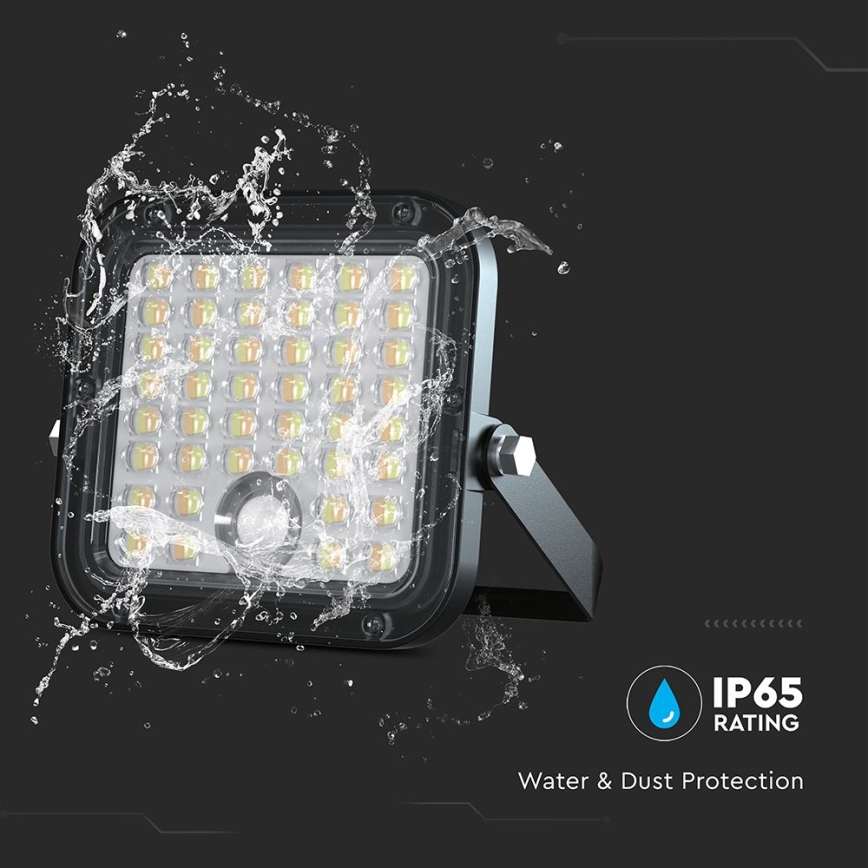 LED Hämardatav päikesepaneeliga prožektor anduriga LED/10W/3,7V 4000/6000K IP65 + kaugjuhtimispult
