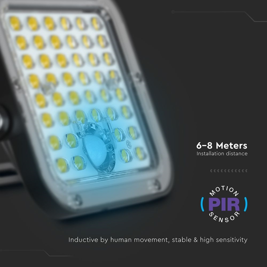 LED Hämardatav päikesepaneeliga prožektor anduriga LED/10W/3,7V 4000/6000K IP65 + kaugjuhtimispult