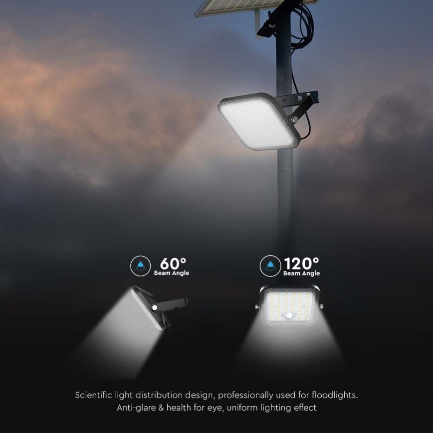 LED Hämardatav päikesepaneeliga prožektor anduriga LED/10W/3,7V 4000/6000K IP65 + kaugjuhtimispult