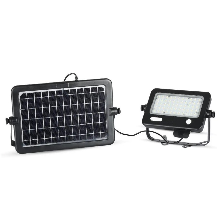 LED Hämardatav päikesepaneeliga prožektor anduriga LED/10W/3,7V 4000K IP65 7200 mAh + USB pesa