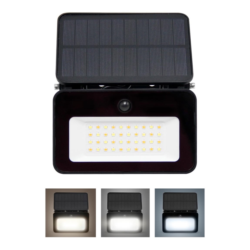 LED Hämardatav päikesepaneeliga prožektor koos liikumis- ja hämardusanduriga LED/6W/3,7V 2200 mAh 3000/4000/6500K IP65