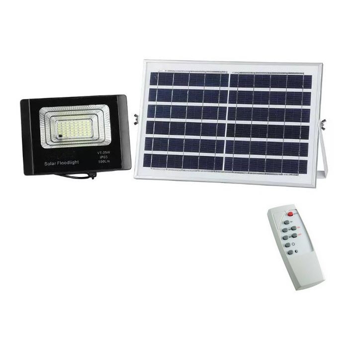 LED Hämardatav päikesepaneeliga prožektor LED/12W/3,2V 6000K IP65 5000 mAh + kaugjuhtimispult