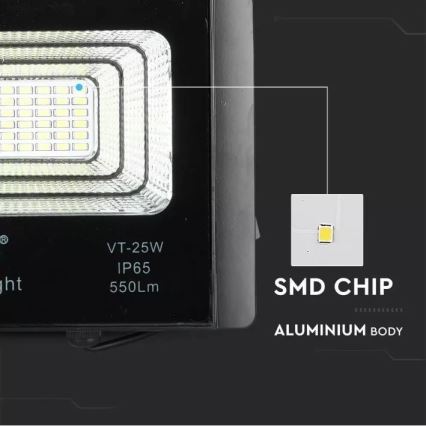 LED Hämardatav päikesepaneeliga prožektor LED/12W/3,2V 6000K IP65 5000 mAh + kaugjuhtimispult
