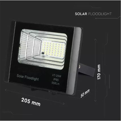 LED Hämardatav päikesepaneeliga prožektor LED/12W/3,2V 6000K IP65 5000 mAh + kaugjuhtimispult