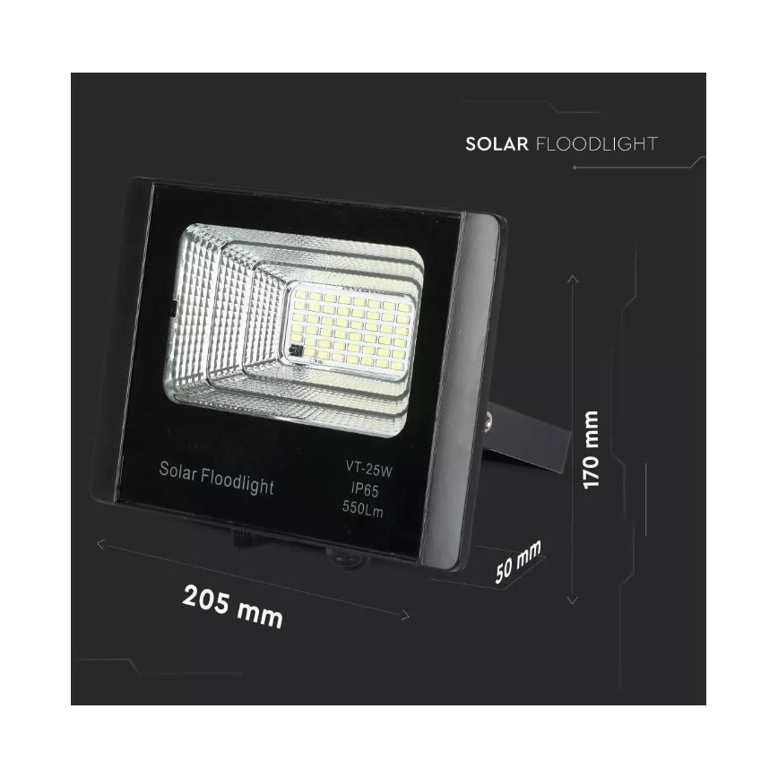 LED Hämardatav päikesepaneeliga prožektor LED/12W/3,2V 6000K IP65 5000 mAh + kaugjuhtimispult