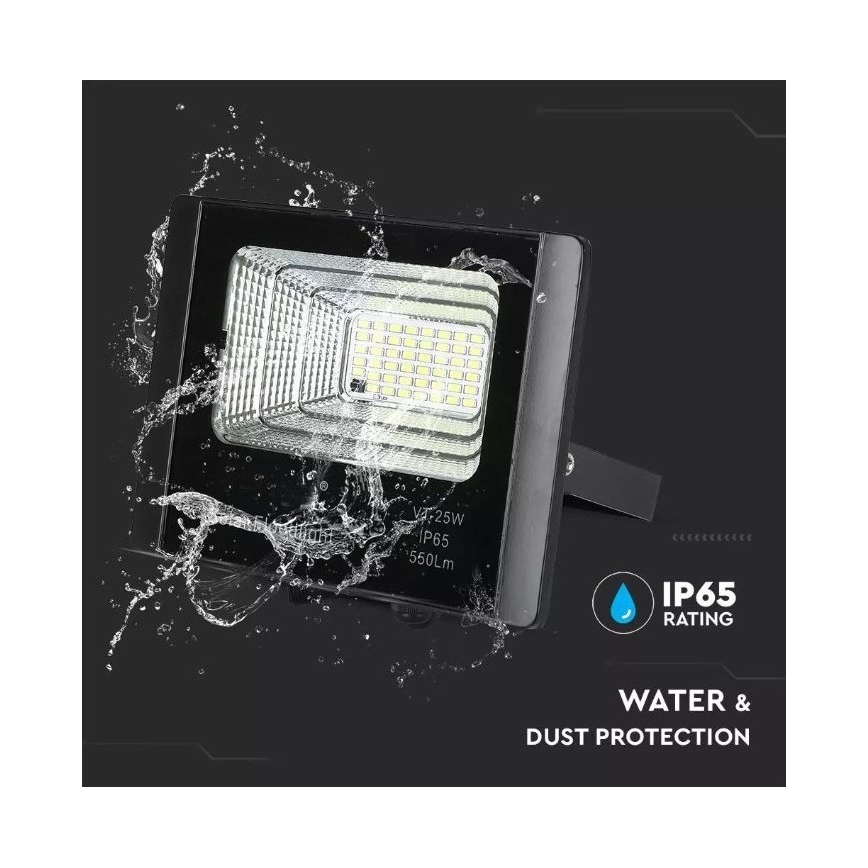 LED Hämardatav päikesepaneeliga prožektor LED/12W/3,2V 6000K IP65 5000 mAh + kaugjuhtimispult