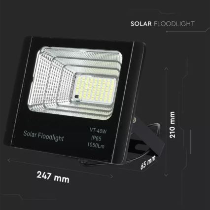 LED Hämardatav päikesepaneeliga prožektor LED/16W/3,2V 4000K IP65 10000 mAh + kaugjuhtimispult