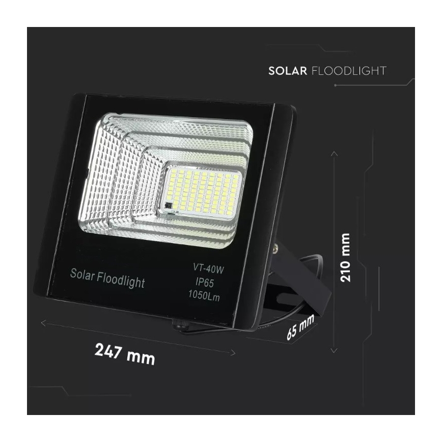 LED Hämardatav päikesepaneeliga prožektor LED/16W/3,2V 4000K IP65 10000 mAh + kaugjuhtimispult