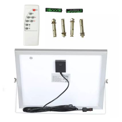 LED Hämardatav päikesepaneeliga prožektor LED/16W/3,2V 4000K IP65 10000 mAh + kaugjuhtimispult