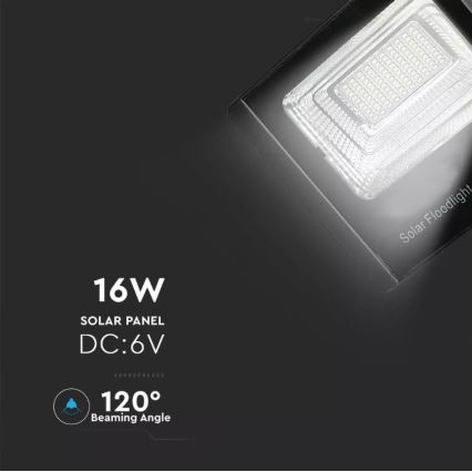 LED Hämardatav päikesepaneeliga prožektor LED/16W/3,2V 4000K IP65 10000 mAh + kaugjuhtimispult