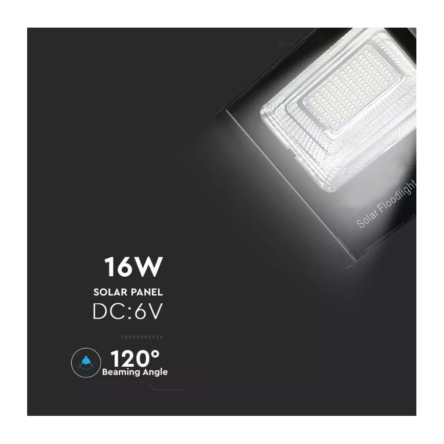 LED Hämardatav päikesepaneeliga prožektor LED/16W/3,2V 4000K IP65 10000 mAh + kaugjuhtimispult