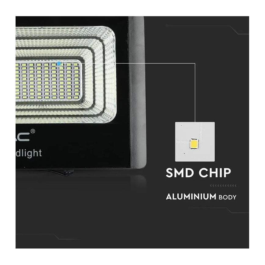 LED Hämardatav päikesepaneeliga prožektor LED/20W/6,4V 4000K IP65 + pult