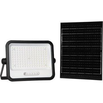 LED hämardatav päikesepaneeliga reflektor LED/300W/3,2V 2000-8000K IP65 15000 mAh must + kaugjuhtimispult