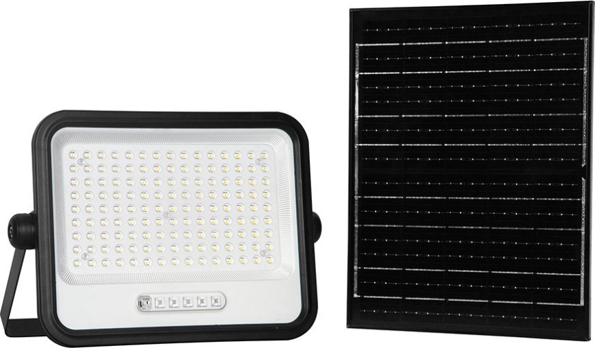 LED hämardatav päikesepaneeliga reflektor LED/300W/3,2V 2000-8000K IP65 15000 mAh must + kaugjuhtimispult
