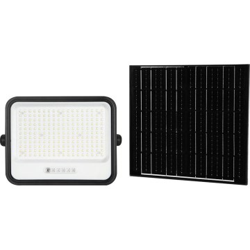 LED hämardatav päikesepaneeliga reflektor LED/400W/3,2V 2000-8000K IP65 20000 mAh must + kaugjuhtimispult