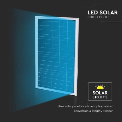 LED Hämardatav päikesepaneeliga tänav lamp LED/50W/6,4V 6000K IP65 50000 mAh + kaugjuhtimispult