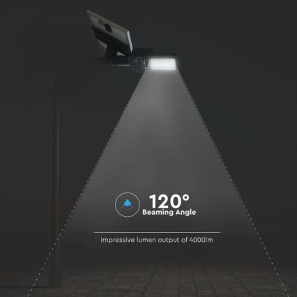 LED Hämardatav päikesepaneeliga tänav lamp LED/50W/6,4V 6000K IP65 50000 mAh + kaugjuhtimispult
