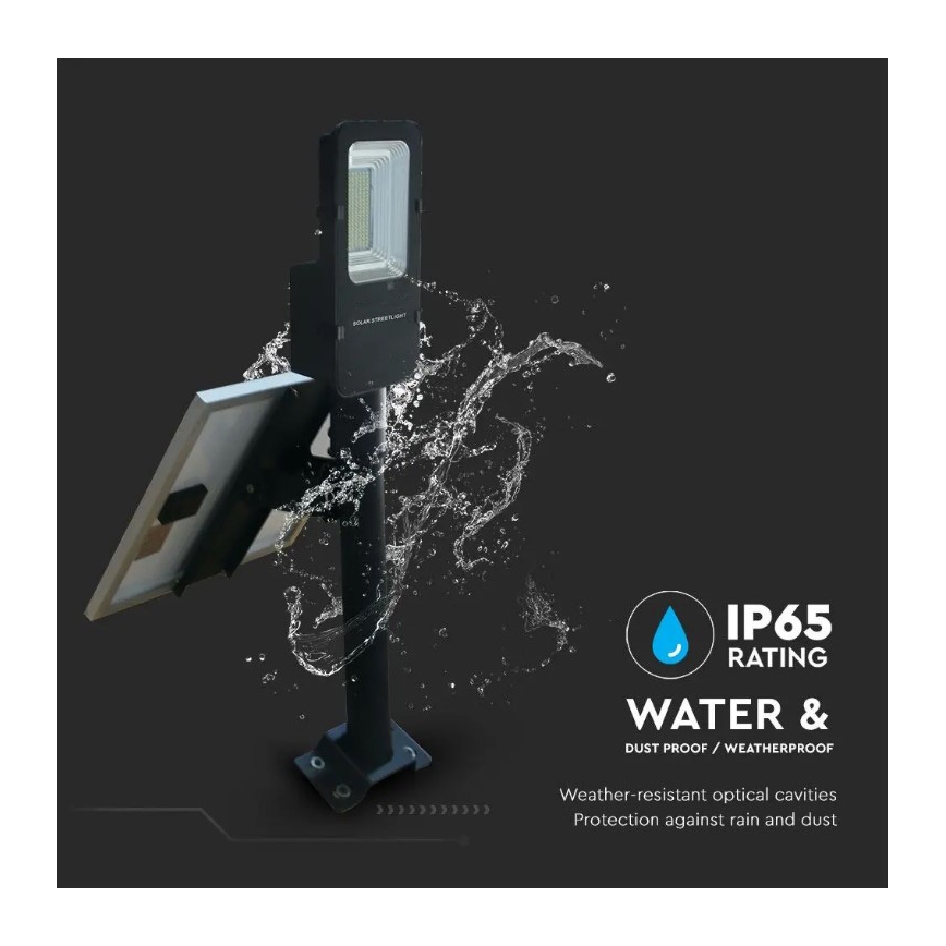 LED Hämardatav päikesepaneeliga tänav lamp LED/50W/6,4V 6000K IP65 50000 mAh + kaugjuhtimispult