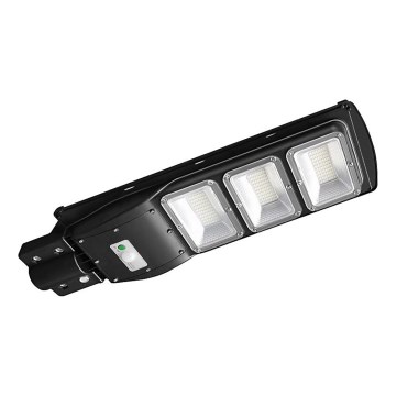 LED Hämardatav päikesepaneeliga tänavalamp koos liikumis- ja hämardusanduriga LED/12W/3,2V 6000K IP65 10000 mAh must + kaugjuhtimispult